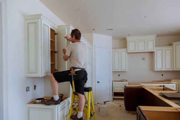 Kitchen island installation in Washington Crossing by JMT Kitchen Cabinet
